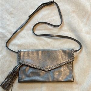 HOBO Metallic Silver Crossbody Bag
